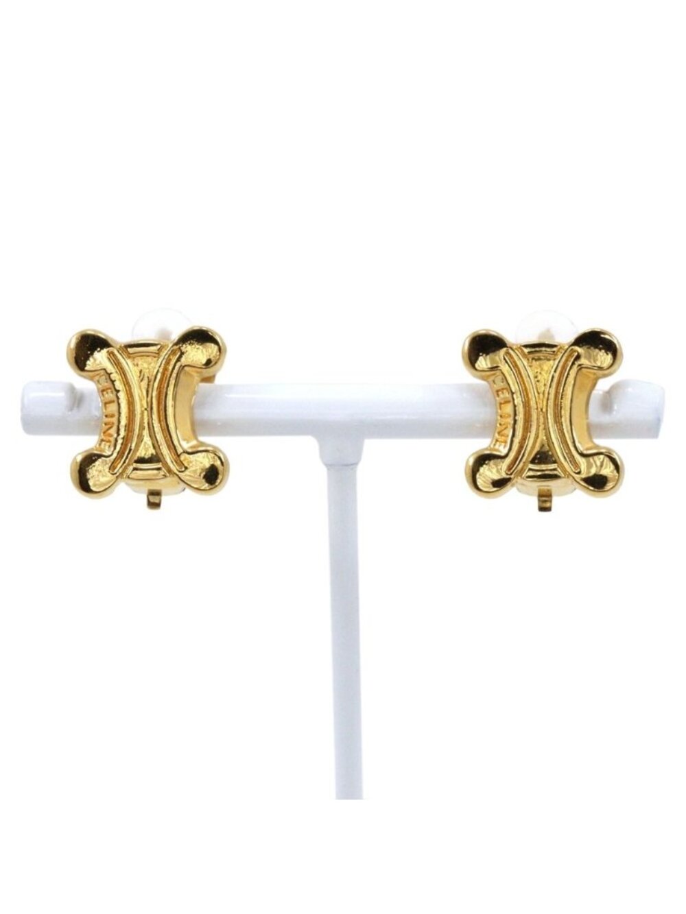 Celine Triomphe Gold Plated Earrings